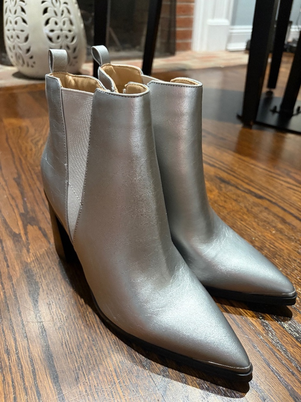 Silver booties